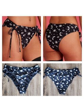 Hot Topic Swim Bottoms Celestial Skull Hipster NEW #1633